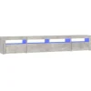 vidaXL TV-Schrank mit LED-Leuchten Betongrau 240x35x40 cm 3