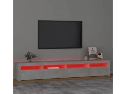 vidaXL TV-Schrank mit LED-Leuchten Betongrau 240x35x40 cm 3