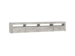 vidaXL TV-Schrank mit LED-Leuchten Betongrau 240x35x40 cm 3