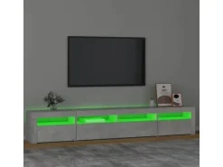 vidaXL TV-Schrank mit LED-Leuchten Betongrau 240x35x40 cm 3