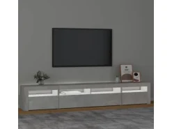 vidaXL TV-Schrank mit LED-Leuchten Betongrau 240x35x40 cm 3