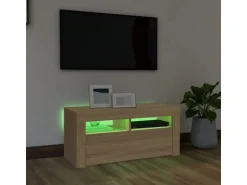 vidaXL TV-Schrank mit LED-Leuchten Sonoma-Eiche 90x35x40 cm Modell 1