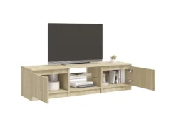 vidaXL TV-Schrank mit LED-Leuchten Sonoma-Eiche 140x40x35,5 cm