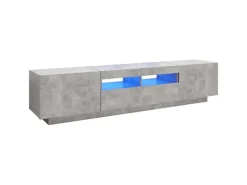 vidaXL TV-Schrank mit LED-Leuchten Betongrau 180x35x40 cm 2