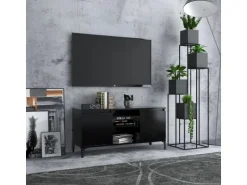vidaXL TV-Schrank mit Metallbeinen Schwarz 103,5x35x50 cm