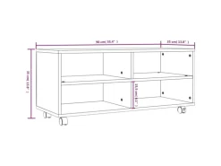 vidaXL TV-Schrank mit Rollen Braun Eiche 90x35x35 cm Holzwerkstoff