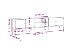vidaXL TV-Schrank mit Schublade Sonoma-Eiche 200x25x44cm Holzwerkstoff