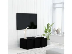 vidaXL TV-Schrank Schwarz 80x34x30 cm Holzwerkstoff