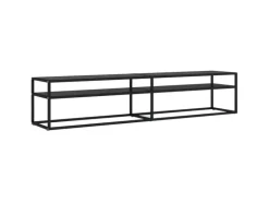 vidaXL TV-Schrank Schwarz 200x40x40,5 cm Hartglas