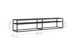vidaXL TV-Schrank Schwarz 200x40x40,5 cm Hartglas