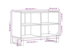 vidaXL TV-Schrank Schwarz 69,5x30x50 cm Holzwerkstoff Modell 2