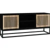 vidaXL TV-Schrank Schwarz 105x30x45 cm Holzwerkstoff und Eisen