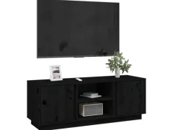 vidaXL TV-Schrank Schwarz 110x35x40,5 cm Massivholz Kiefür Modell 1