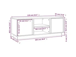 vidaXL TV-Schrank Schwarz 110x35x40,5 cm Massivholz Kiefür Modell 1