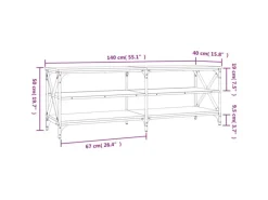 vidaXL TV-Schrank Schwarz 140x40x50 cm Holzwerkstoff