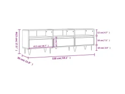 vidaXL TV-Schrank Schwarz 150x30x44,5 cm Holzwerkstoff Modell 5