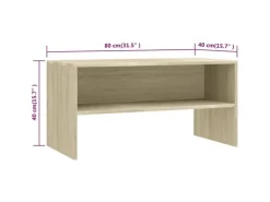 vidaXL TV-Schrank Sonoma-Eiche 80x40x40 cm Holzwerkstoff