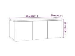 vidaXL TV-Schrank Sonoma-Eiche 80x34x30 cm Holzwerkstoff