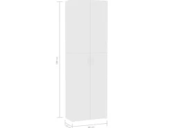 vidaXL TV-Schrank Weiß 60x32x190 cm Holzwerkstoff