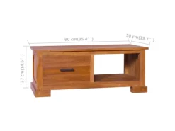 vidaXL TV-Schrank 90x50x37 cm Massivholz Teak