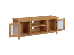 vidaXL TV-Schrank 110x35x44 cm Massivholz Eiche
