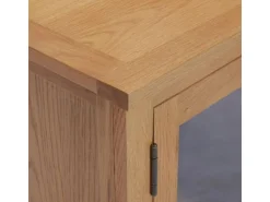 vidaXL TV-Schrank 110x35x44 cm Massivholz Eiche