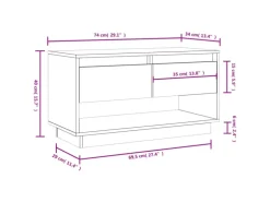 vidaXL TV-Schrank 74x34x40 cm Massivholz Kiefür