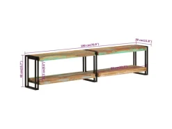 vidaXL TV-Schrank 180x30x40 cm Massives Altholz