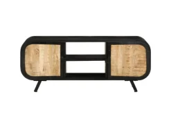 vidaXL TV-Schrank 110x30x45 cm Raues Mangoholz Modell 3
