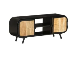 vidaXL TV-Schrank 110x30x45 cm Raues Mangoholz Modell 3