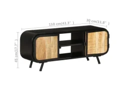 vidaXL TV-Schrank 110x30x45 cm Raues Mangoholz Modell 3