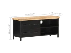 vidaXL TV-Schrank 90x30x41 cm Raues Mangoholz