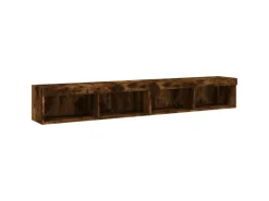 vidaXL TV-Schränke mit LED-Leuchten 2 Stk. Räuchereiche 100x30x30 cm