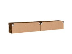 vidaXL TV-Schränke mit LED-Leuchten 2 Stk. Räuchereiche 100x30x30 cm