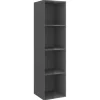 vidaXL TV-Wandschrank Hochglanz-Grau 37x37x142,5 cm Holzwerkstoff