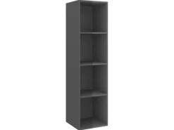 vidaXL TV-Wandschrank Hochglanz-Grau 37x37x142,5 cm Holzwerkstoff