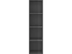 vidaXL TV-Wandschrank Hochglanz-Grau 37x37x142,5 cm Holzwerkstoff