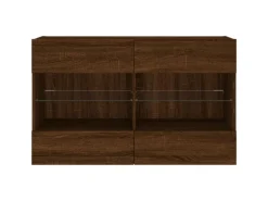 vidaXL TV-Wandschrank mit LED-Leuchten Braun Eichen-Optik 3