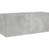 vidaXL TV-Wandschrank mit LED-Leuchten Betongrau 100x35x41 cm