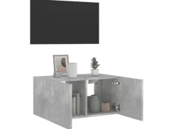 vidaXL TV-Wandschrank mit LED-Leuchten Betongrau 60x35x31 cm