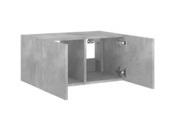 vidaXL TV-Wandschrank mit LED-Leuchten Betongrau 60x35x31 cm