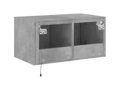 vidaXL TV-Wandschrank mit LED-Leuchten Betongrau 60x35x31 cm