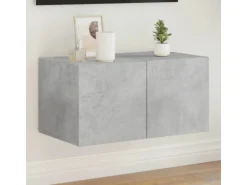 vidaXL TV-Wandschrank mit LED-Leuchten Betongrau 60x35x31 cm