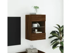 vidaXL TV-Wandschrank mit LED-Leuchten Braun Eichen-Optik 40x30x60,5cm