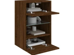 vidaXL TV-Wandschrank mit LED-Leuchten Braun Eichen-Optik 40x30x60,5cm