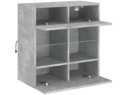 vidaXL TV-Wandschrank mit LED-Leuchten Betongrau 58,5x30x60,5 cm