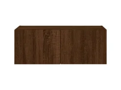 vidaXL TV-Wandschrank mit LED-Leuchten Braun Eichen-Optik 80x35x31 cm