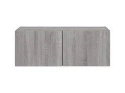 vidaXL TV-Wandschrank mit LED-Leuchten Grau Sonoma 80x35x31 cm