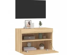 vidaXL TV-Wandschrank mit LED-Leuchten Sonoma-Eiche 60x30x40 cm