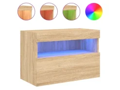 vidaXL TV-Wandschrank mit LED-Leuchten Sonoma-Eiche 60x30x40 cm